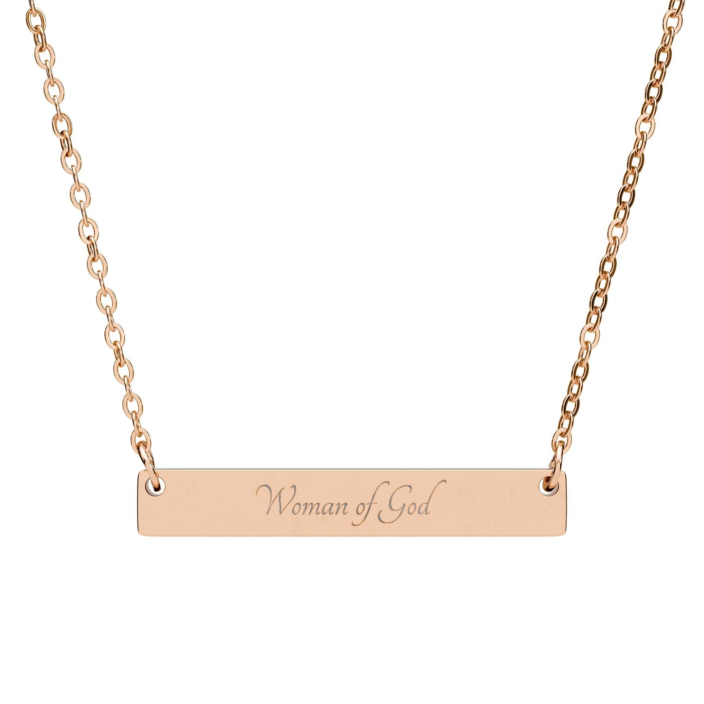Engravable Horizontal Bar Necklace — Personalized Name & Message Pendant
