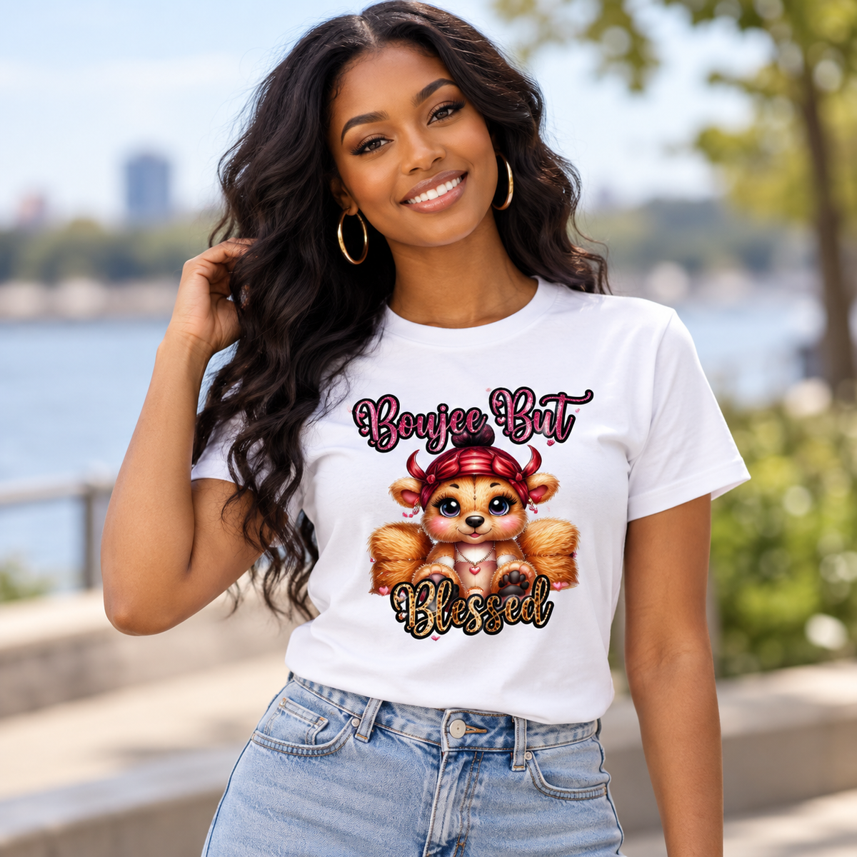 Boujee But Blessed letters Boujee But Blessed T-Shirt