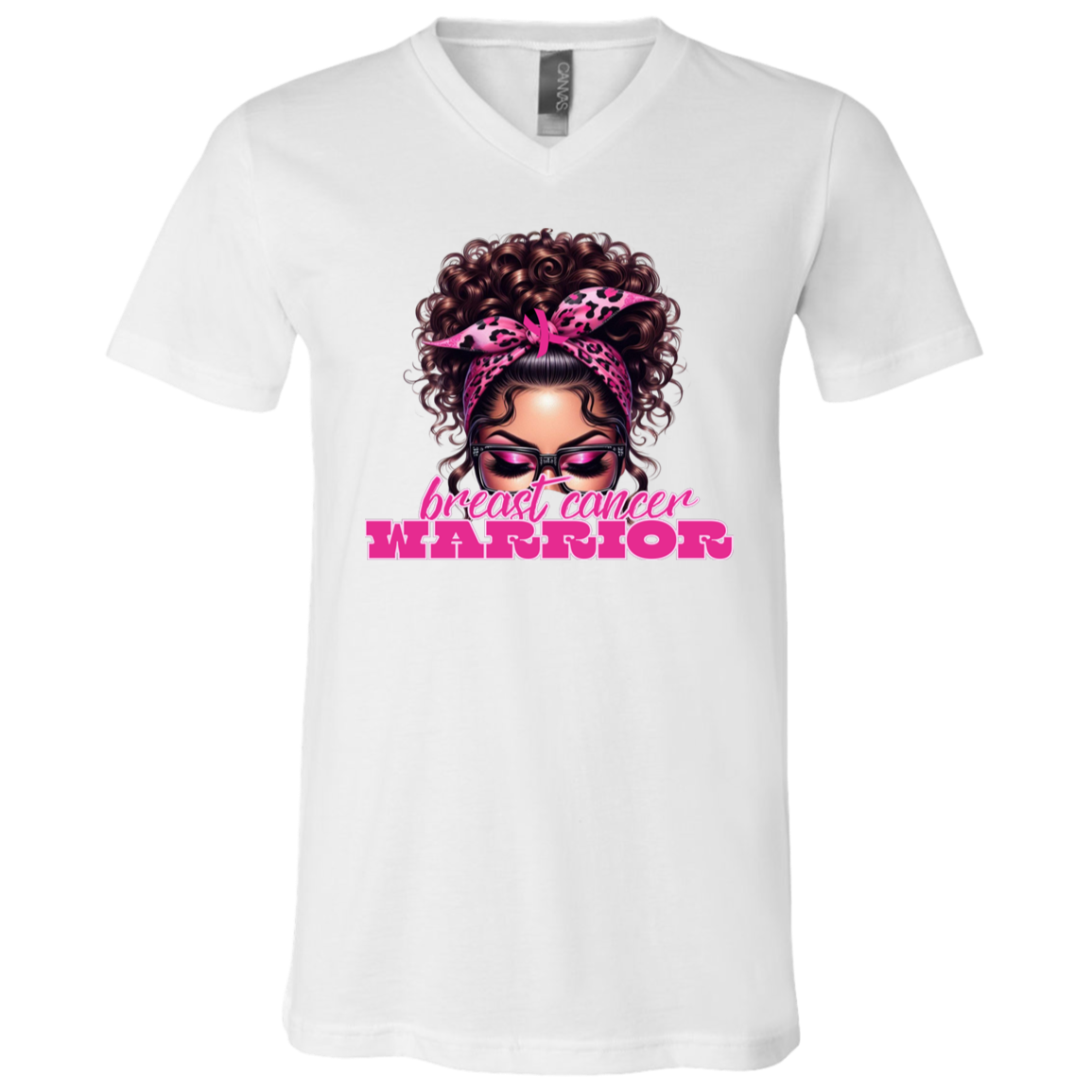 Breast Cancer Warrior V-Neck T-Shirt