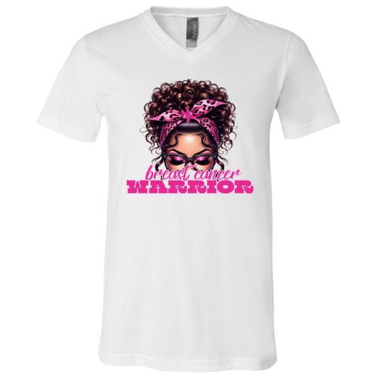 Breast Cancer Warrior V-Neck T-Shirt