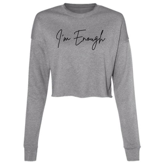 I Am Enough Cropped Fleece Crew