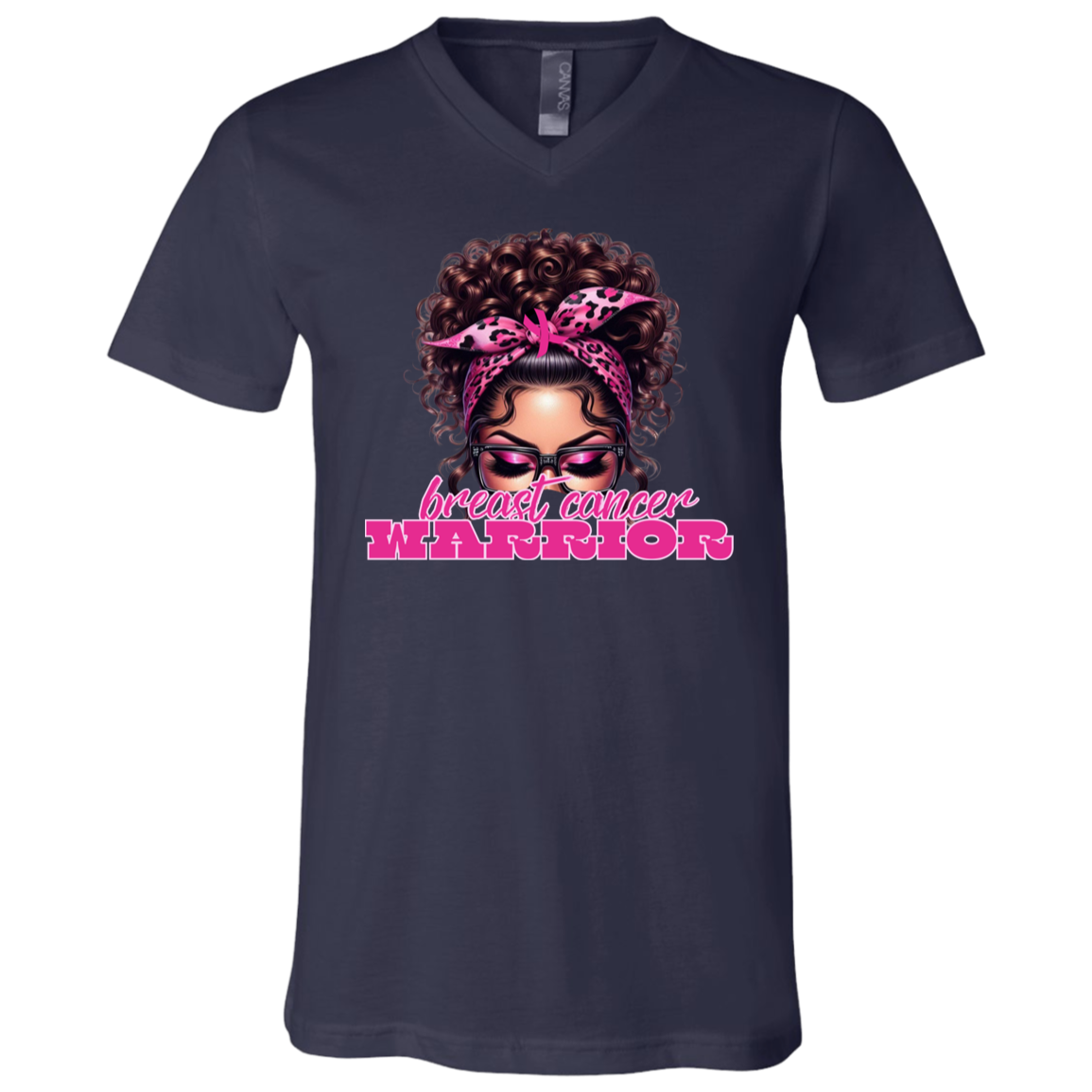 Breast Cancer Warrior V-Neck T-Shirt